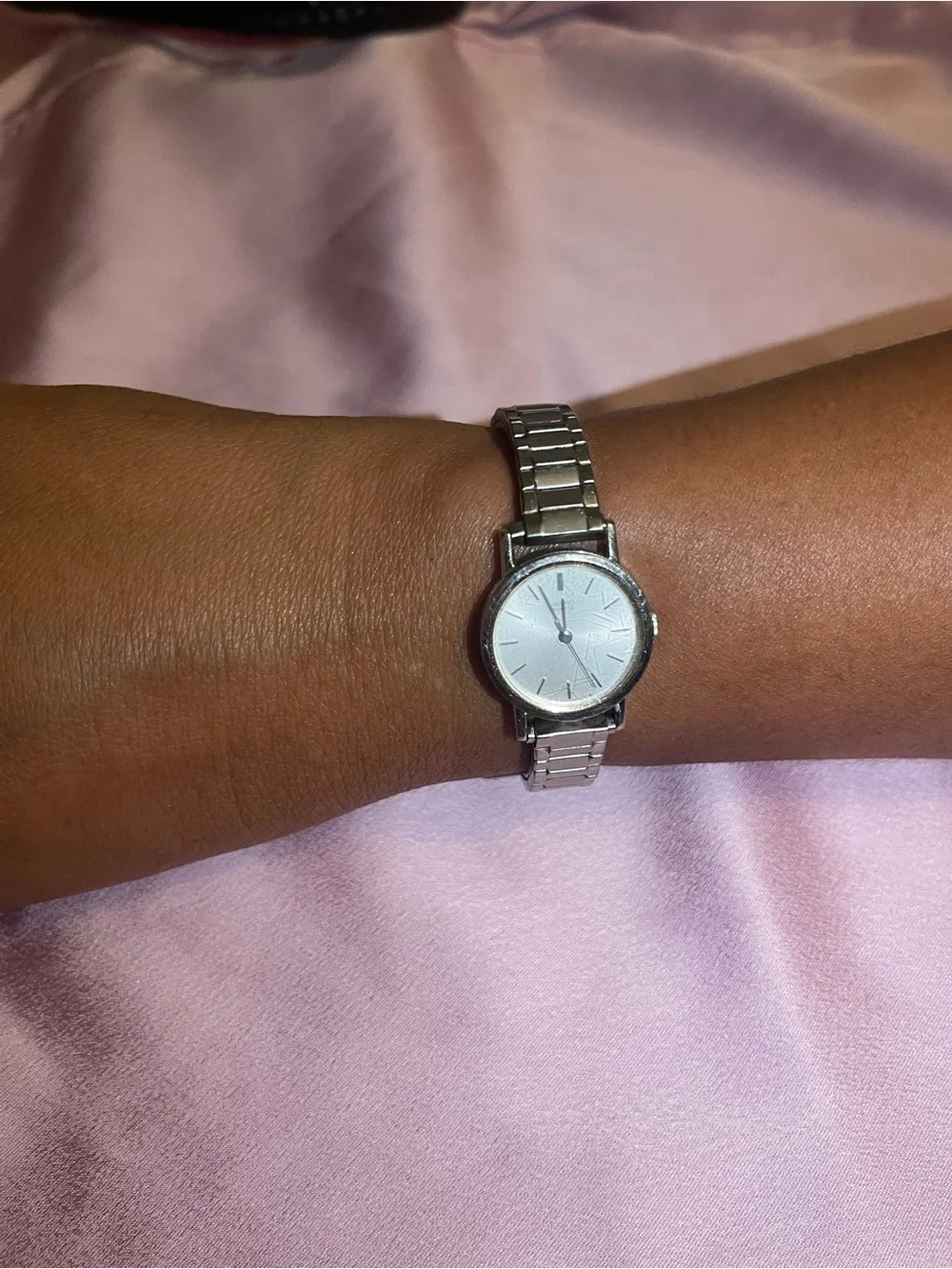 Seiko Silver Stainless Steel Women's Watch with White Dial
